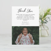 Elegant foto Sympathie Calligrafie Hartelijk dank Bedankkaart (Staand voorkant)