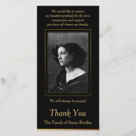 Elegant Foto Sympathie Dank u wel met gouden buize Bedankkaart