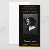 Elegant Foto Sympathie Dank u wel met gouden buize Bedankkaart (Voorkant / Achterkant)