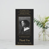 Elegant Foto Sympathie Dank u wel met gouden buize Bedankkaart (Staand voorkant)