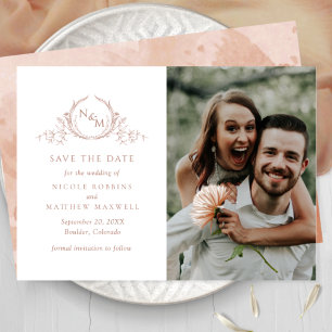 Elegant Foto Terracotta Monogram Wedding Save The Date