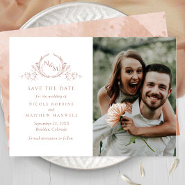 Elegant Foto Terracotta Monogram Wedding Save The Date