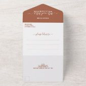 Elegant Foto Terracotta Wedding All In One Uitnodiging (Buitenkant)