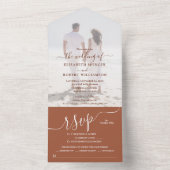 Elegant Foto Terracotta Wedding All In One Uitnodiging (Binnen)