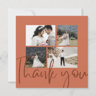 Elegant Foto Terracotta Wedding Hartelijk dank Kaart