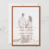 Elegant Foto Terracotta Wedding Kaart (Voorkant)