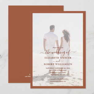 Elegant Foto Terracotta Wedding Kaart