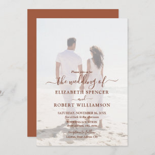 Elegant Foto Terracotta Wedding Kaart