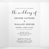 Elegant foto van zwart-wit huwelijk drieluik uitnodiging (Binnenkant midden)