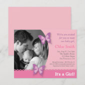 Elegant Foto vlinder baby shower Kaart (Voorkant / Achterkant)