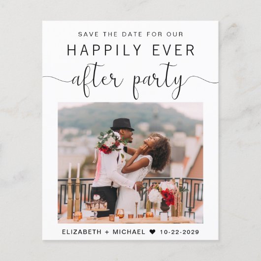 Elegant foto-weddenschap Opslaan Datum (Voorkant)