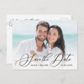 Elegant FOTO Wedding Save the Date Briefkaart (Voorkant / Achterkant)