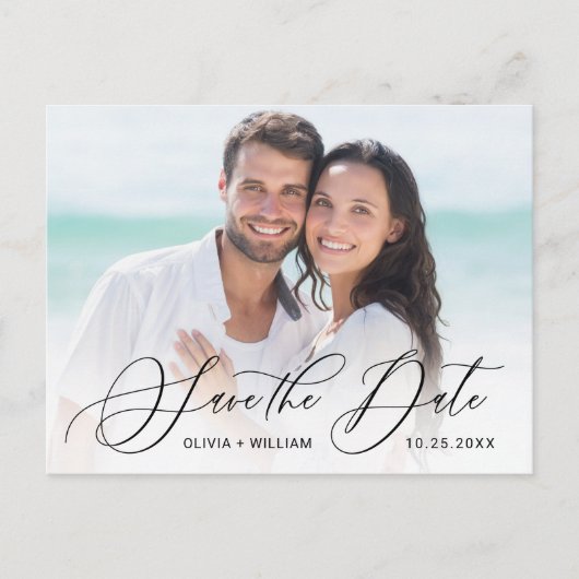 Elegant FOTO Wedding Save the Date Briefkaart (Voorkant)