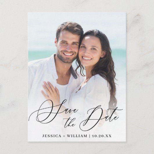 Elegant FOTO Wedding Save the Date Briefkaart (Voorkant)
