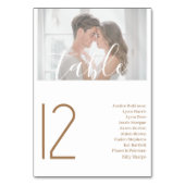 Elegant foto Weduwtafel White Table Number Kaart (Voorkant)