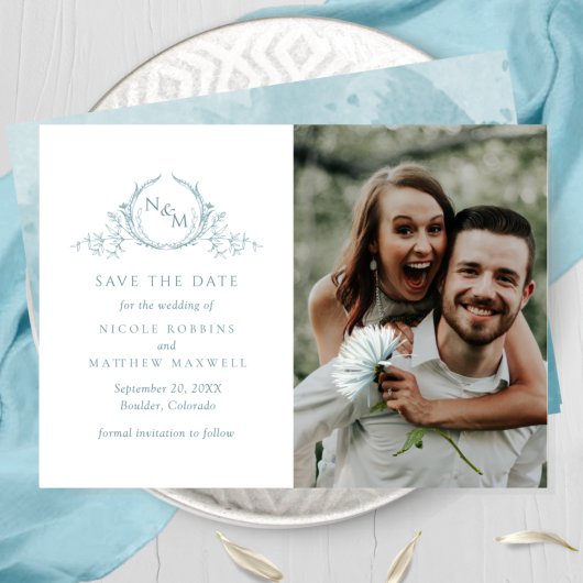 Elegant Foto Zee Glass Monogram Weddenschap Save The Date