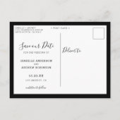 Elegant Foto zwart slaat de datum op Aankondigingskaart (Achterkant)