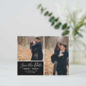 Elegant Foto zwart slaat de datum op Aankondigingskaart (Staand voorkant)