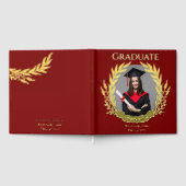 Elegant fotoafstudeerfeest Bourgogne en goud Gastenboek (Volledig)