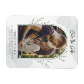 Elegant Fotoboog Script Bruiloft Sla de datum op Magneet (Horizontaal)