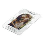 Elegant Fotoboog Script Bruiloft Sla de datum op Magneet (Linkerzijde)