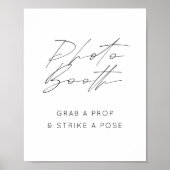 Elegant Fotobooth-teken | Minimalistische bruiloft Poster (Voorkant)
