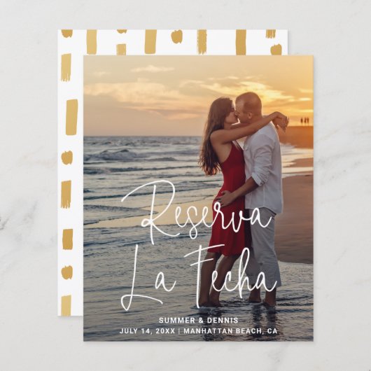 Elegant fotobudget Spaans huwelijk sparen Datum (Voorkant / Achterkant)