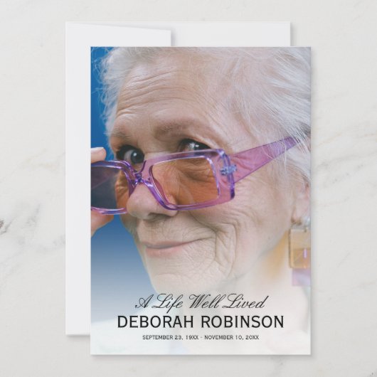 Elegant Fotocollage Memorial Bedankkaart (Voorkant)