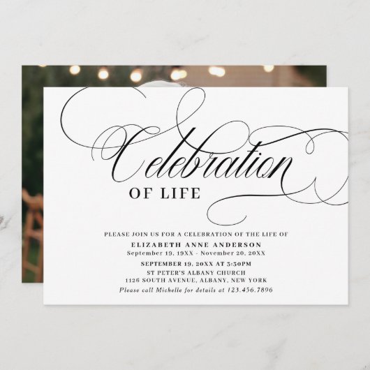 Elegant fotofeest in het leven  kaart (Voorkant / Achterkant)