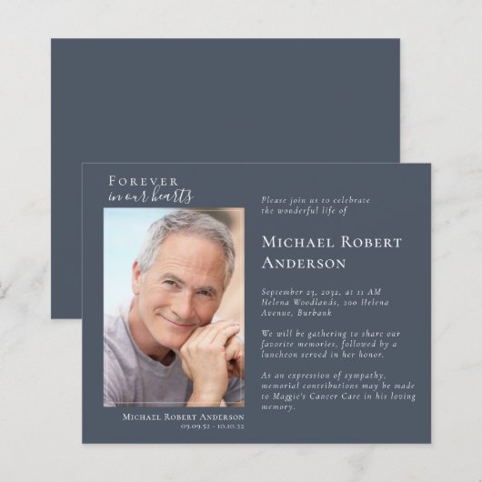 Elegant fotofeest voor de herdenking van het leven (Voorkant / Achterkant)