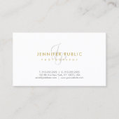 Elegant fotograaf Plain Gold Text Monogram Visitekaartje (Voorkant)