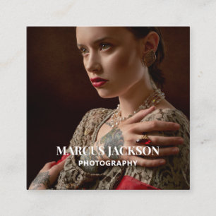 Elegant fotograaf White Typografie op foto Vierkante Visitekaartje