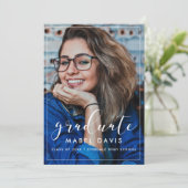 Elegant Fotograduatie party-uitnodiging Aankondiging (Staand voorkant)