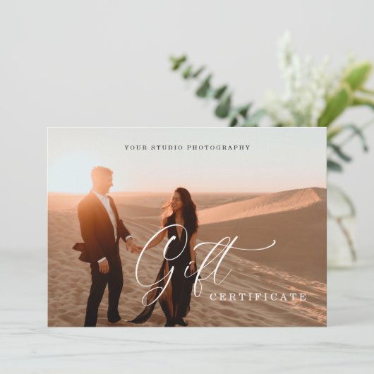 Elegant fotografie-cadeaubon | CadeauKaart (Staand voorkant)