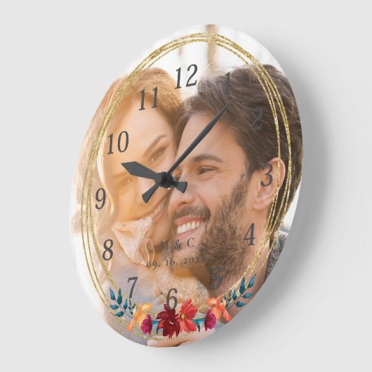 Elegant fotomonogram bruiloft grote klok (Hoek)