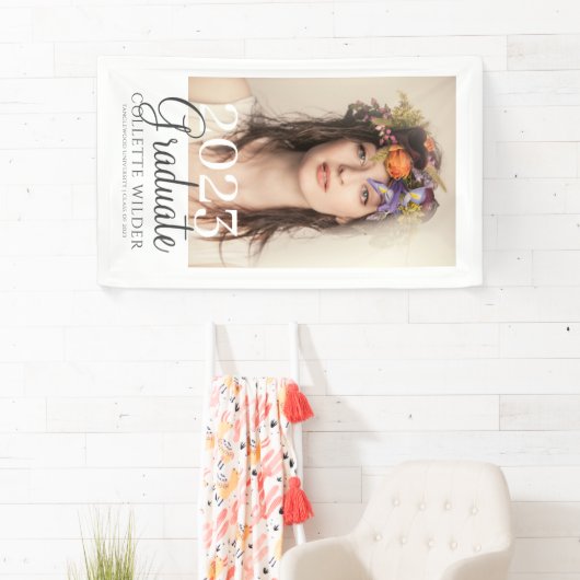 Elegant Fotoportret Afstuderen 2023 Spandoek (Insitu)