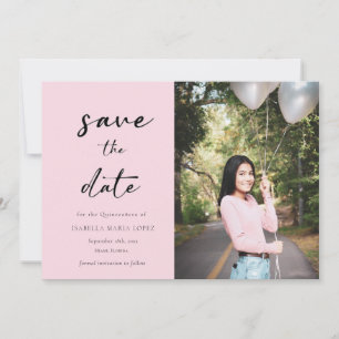 Elegant fotoroze Quinceanera Sla datum op Save The Date