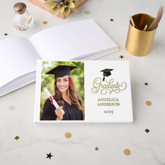 Elegant Fotoscript Afstuderen Folie Gastboek Gastenboek (Voorkant open)