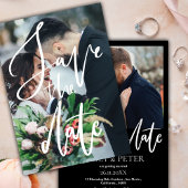 Elegant Fotoscript Bruiloft Bewaar de Datum Uitnod Save The Date