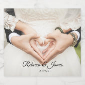 Elegant Fotoscript Bruiloft Mousserende Wijn Label Sparkling Wijnetiket (Enkel label)