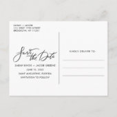 Elegant Fotoscript Bruiloft Sla de datum op Aankondigingskaart (Achterkant)