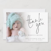 Elegant fotoscript Dank je geboorteaankondiging Aankondiging (Voorkant)