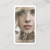 Elegant fotoscript kalligrafie monogram visitekaartje (Voorkant)