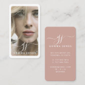 Elegant fotoscript kalligrafie monogram visitekaartje (Voorkant / Achterkant)