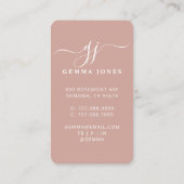 Elegant fotoscript kalligrafie monogram visitekaartje (Achterkant)