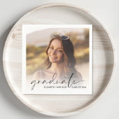 Elegant fotoscriptbedekking Graduparty Servet