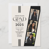 Elegant Fotostrip Graduparty Kaart (Voorkant)