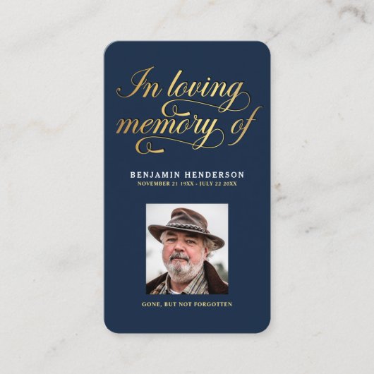 Elegant Fotosympathie Funeral Prayer Contactkaartje (Voorkant)