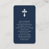 Elegant Fotosympathie Funeral Prayer Contactkaartje (Achterkant)