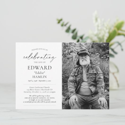 Elegant Fotoviering van de begrafenis van de herde Kaart (Staand voorkant)